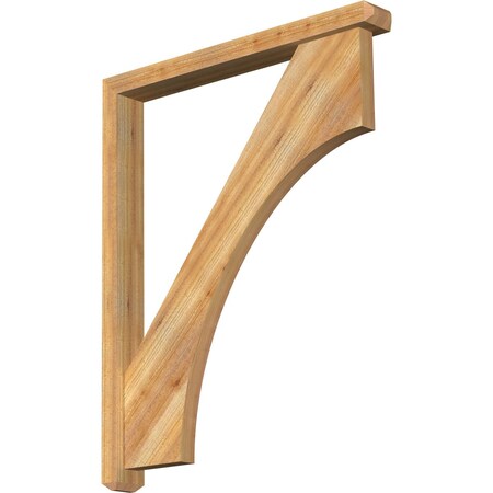 Ekena Millwork Westlake Craftsman Rough Sawn Bracket w/ Offset Brace, Western Red Cedar, 4"W x 34"D x 42"H BKT0402X34X42WTL04RWR